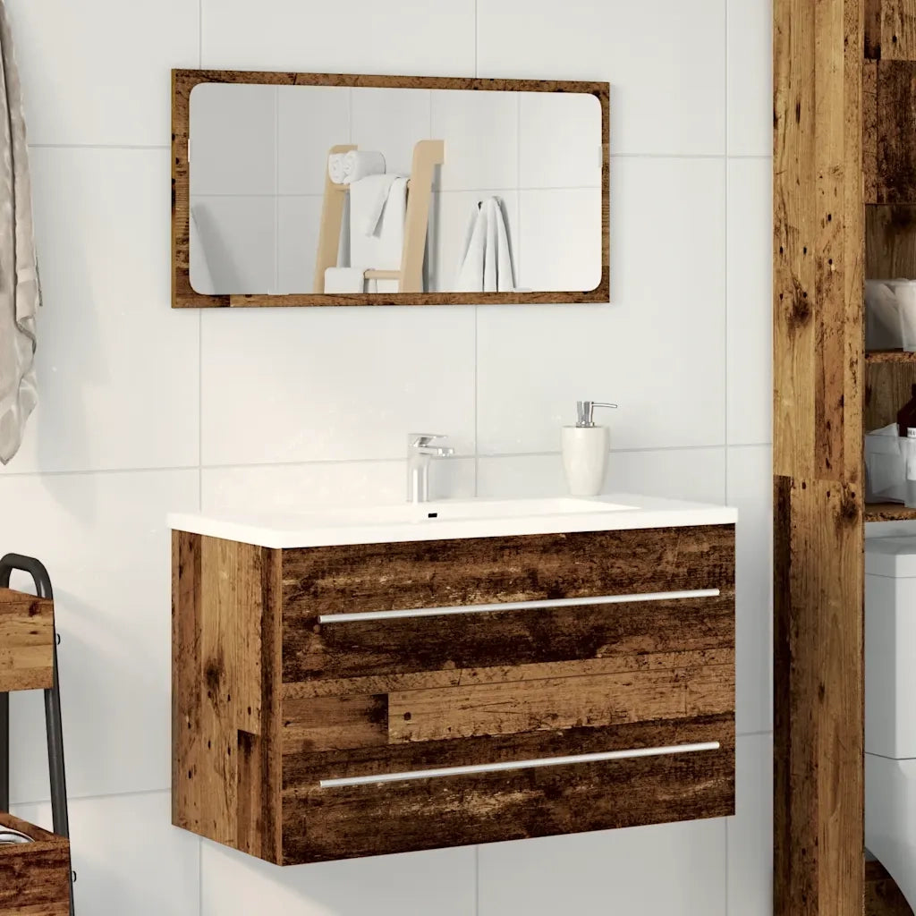 Mobile Lavabo Bagno Legno Antico 80x38,5x48cm Legno Multistrato
