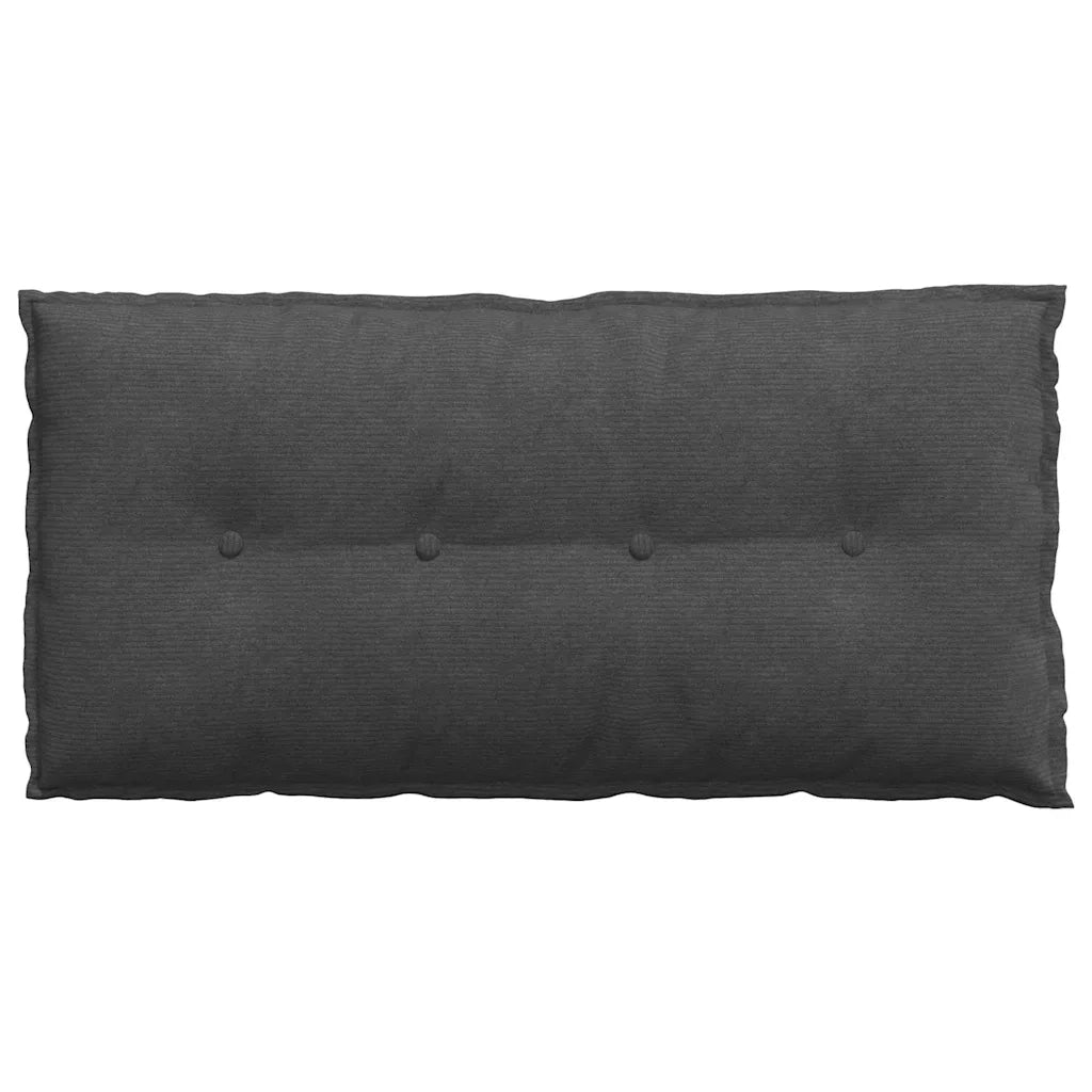 Cuscino per Schiena | Cuscino dorsale Grigio scuro 100 x 50 cm Tessuto in Cords