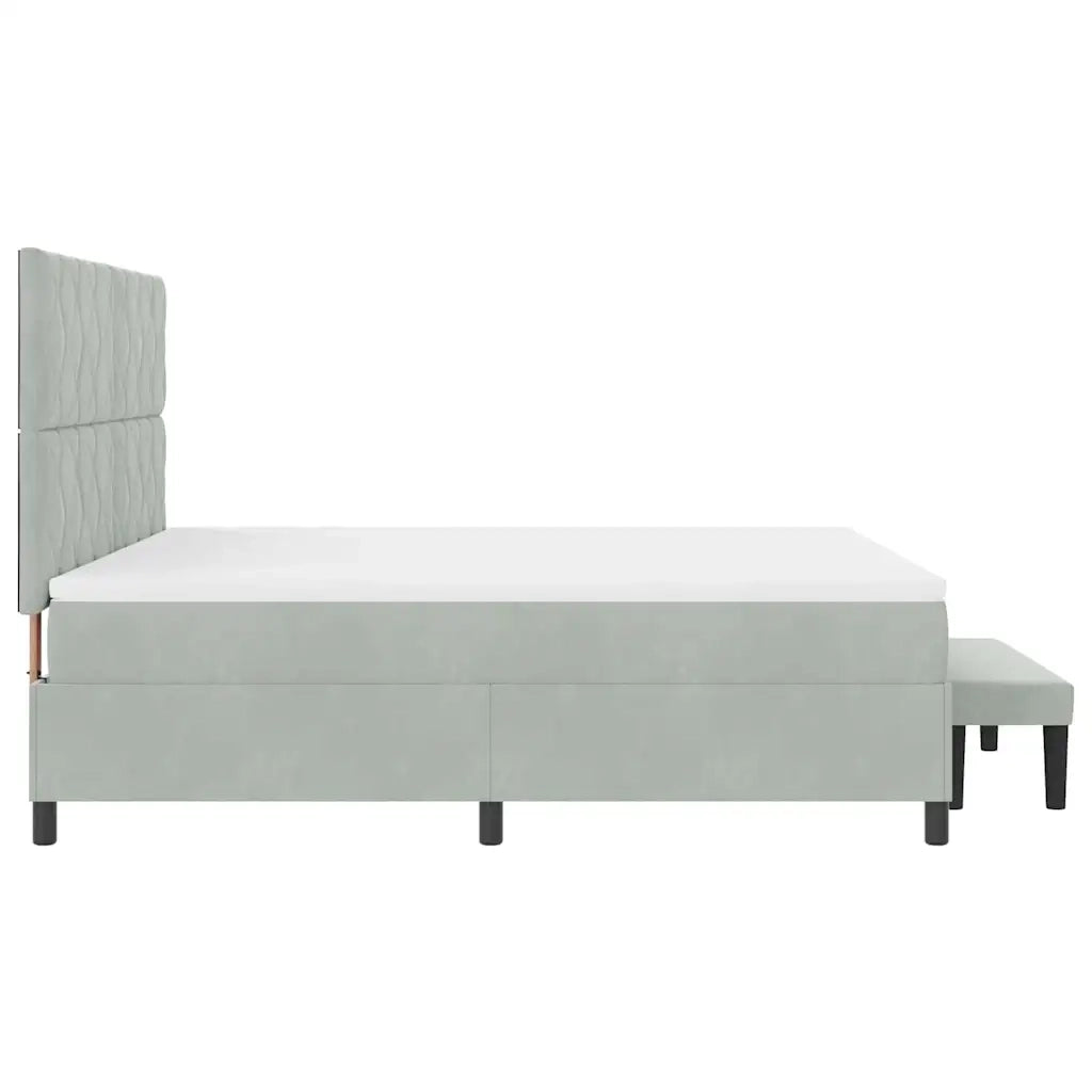 Letto a molle con testiera Grigio chiaro 200 x 180 cm Velluto 3344594
