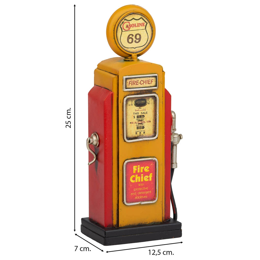 Dispenser salvadanaio in metallo marrone 12,5x7x25h