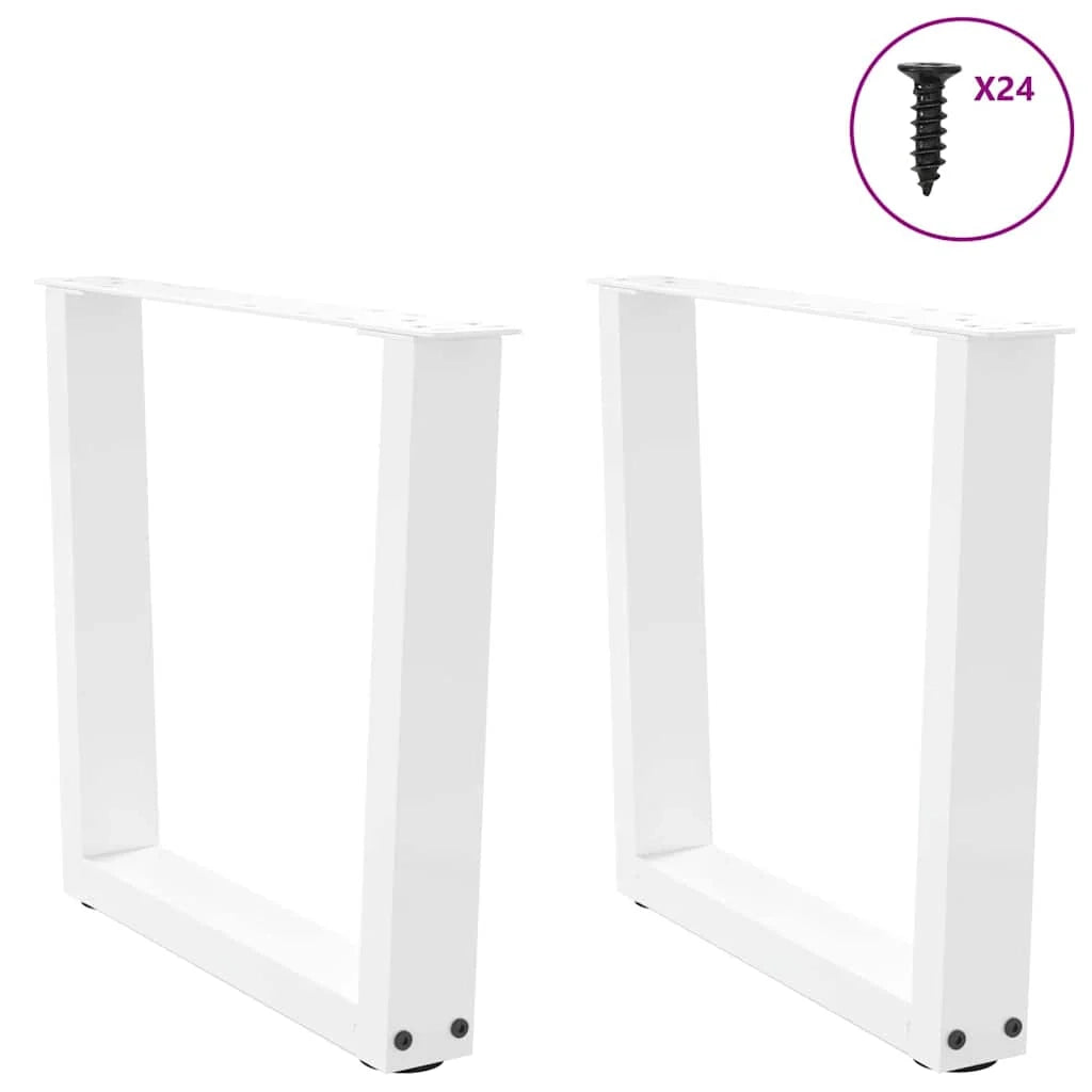 Set di 2 gambe regolabili per tavolino da caffè a forma di V 60 x 42 x 43 cm stile moderno acciaio bianco 02_0056921