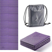 Mat di yoga, antiscivolo, mat per allenamento portatile, mat di yoga per viaggi, pieghevole, leggero, mat per ginnastica, ideale per viaggi, yoga, pilates e allenamento