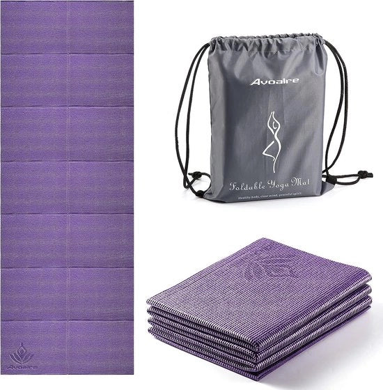 Mat di yoga, antiscivolo, mat per allenamento portatile, mat di yoga per viaggi, pieghevole, leggero, mat per ginnastica, ideale per viaggi, yoga, pilates e allenamento