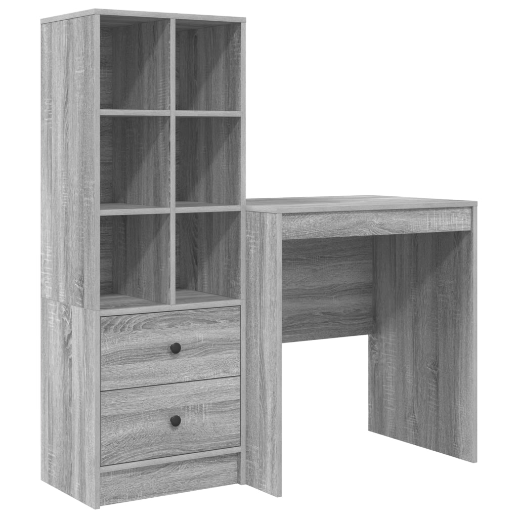 Scrivania con Stoccaggio Grigio Sonoma Legno Ingegnerizzato