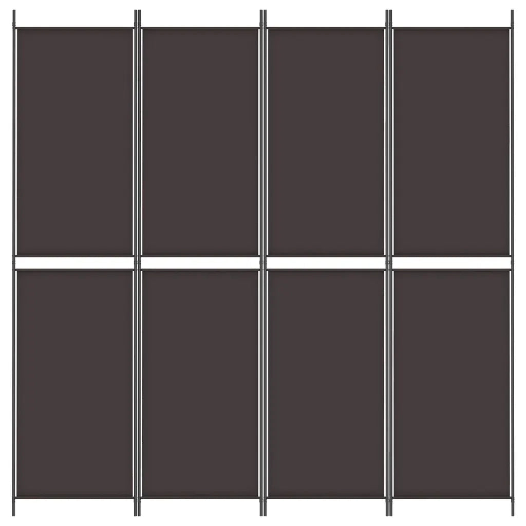 Divisorio a 4 Pannelli Marrone 200x220 cm in Tessuto 350247