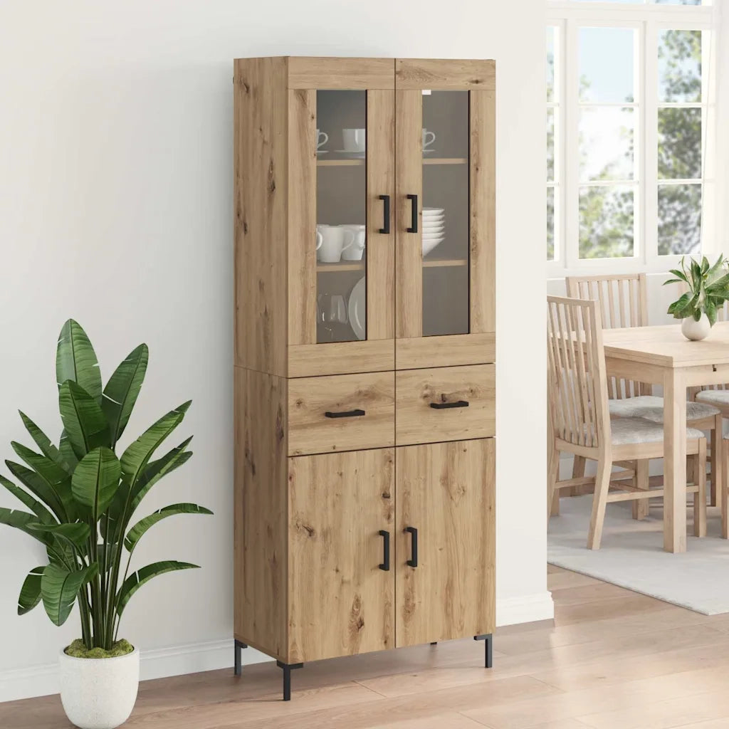 Credenza 2 pcs Rovere artigianale Legno multistrato