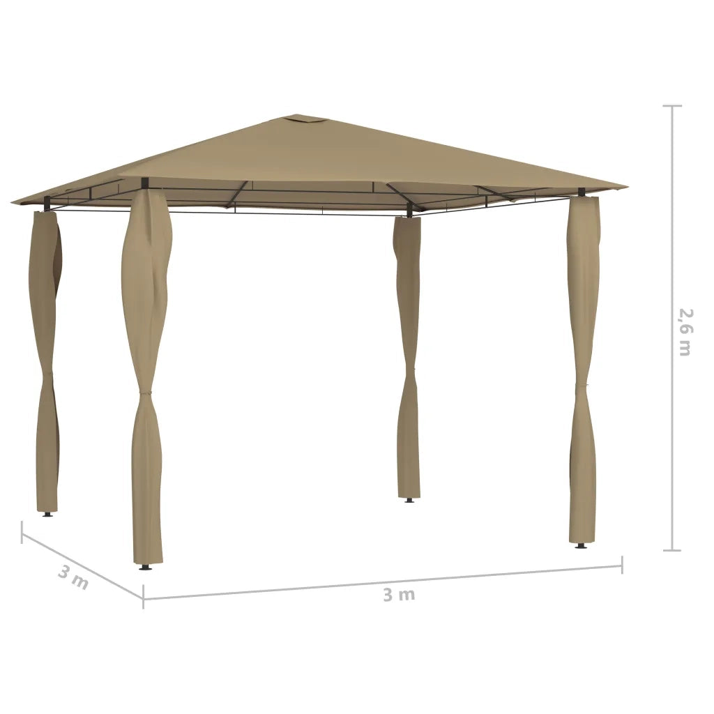 Gazebo con Montanti Rivestiti 3x3x2,6 m Talpa 160 g/mÂ²