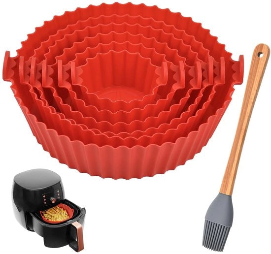 Accessorio per Air Fryer in Silicone - BPA libero - Rosso - Ideale per la cottura - Adatto per torte e piatti