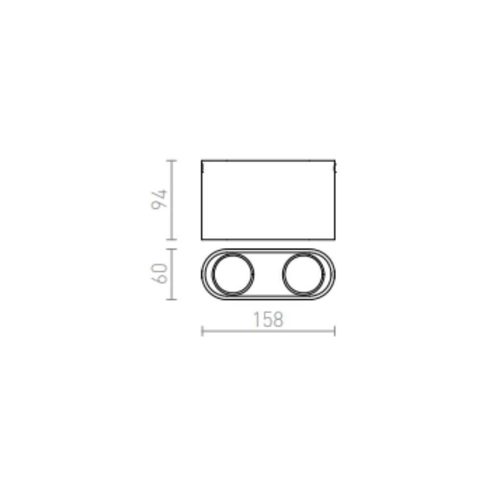 Faretto MANTOVA II da soffitto bianco opaco 230V GU10 2x35W