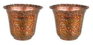 Set 2 Vasi Decorativi da Salotto Ø20,5x12 cm in Metallo Judd Bomb S Rame