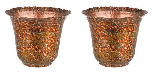 Set 2 Vasi Decorativi da Salotto Ø20,5x12 cm in Metallo Judd Bomb S Rame