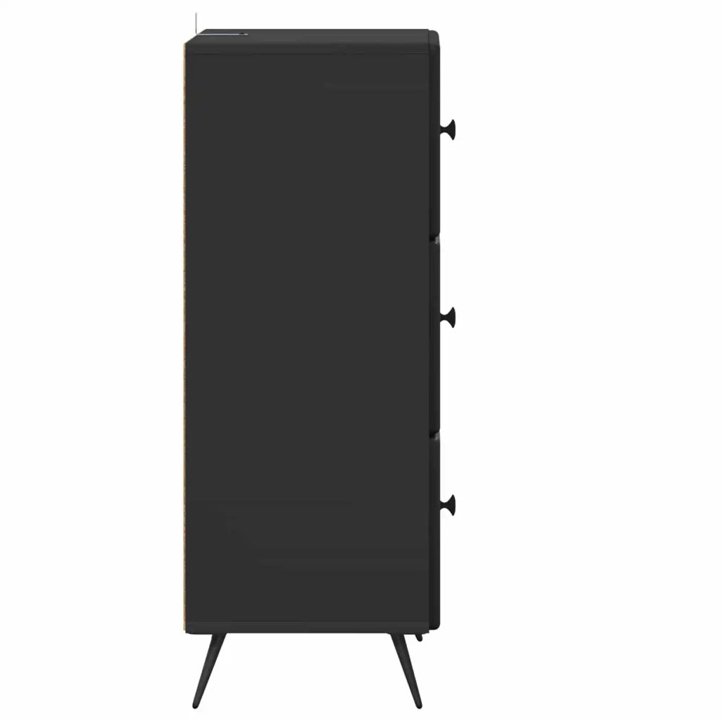Mobile con Cassetti Nero 33 x 34,5 x 90 cm Legno ingegnerizzato