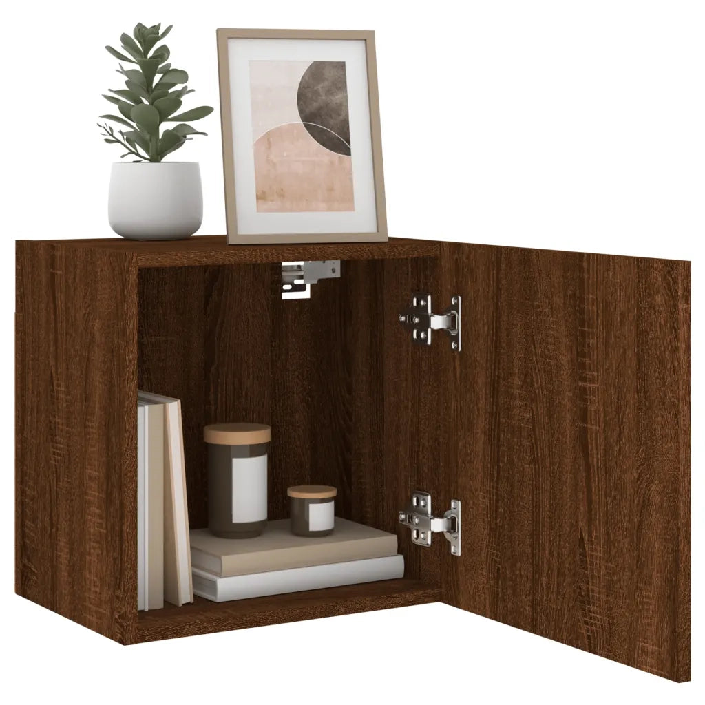 Mobili TV Muro 2pz-Set di 2 Credenza per TV sospesa Rovere Marrone 40,5x30x40 Legno Multistrato