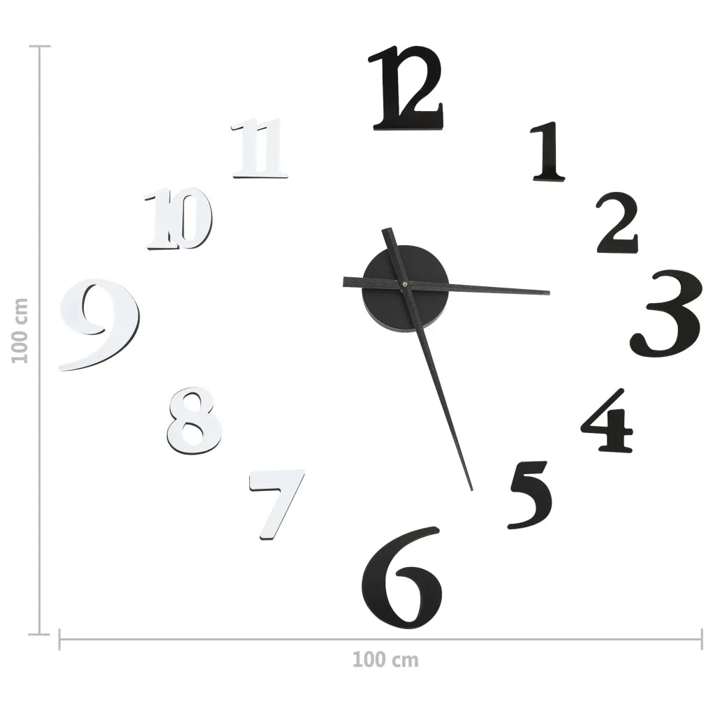 Orologio da Parete 3D Design Moderno Nero e Bianco 100 cm XXL 325150