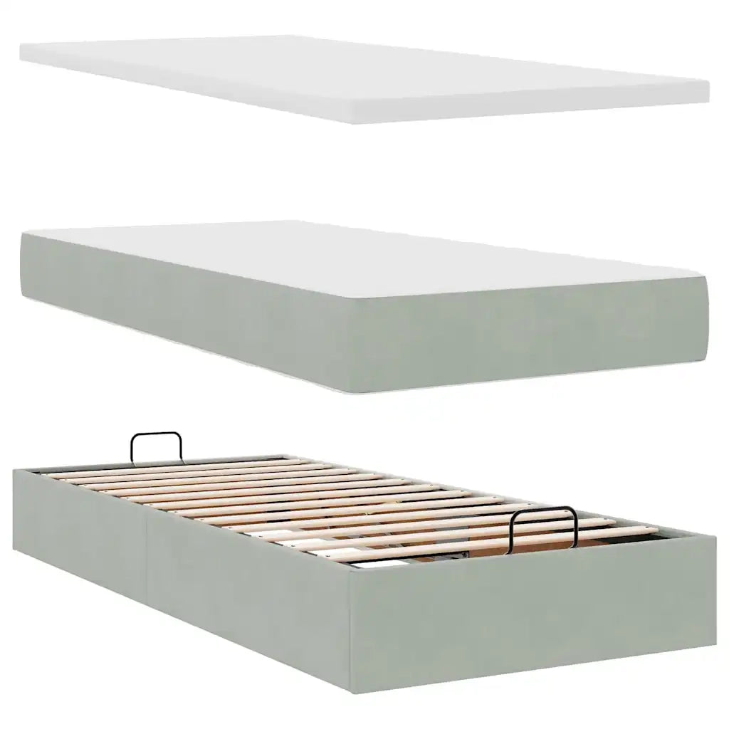 Struttura Letto Pouf con Materasso 80x200 cm in Velluto 3311147