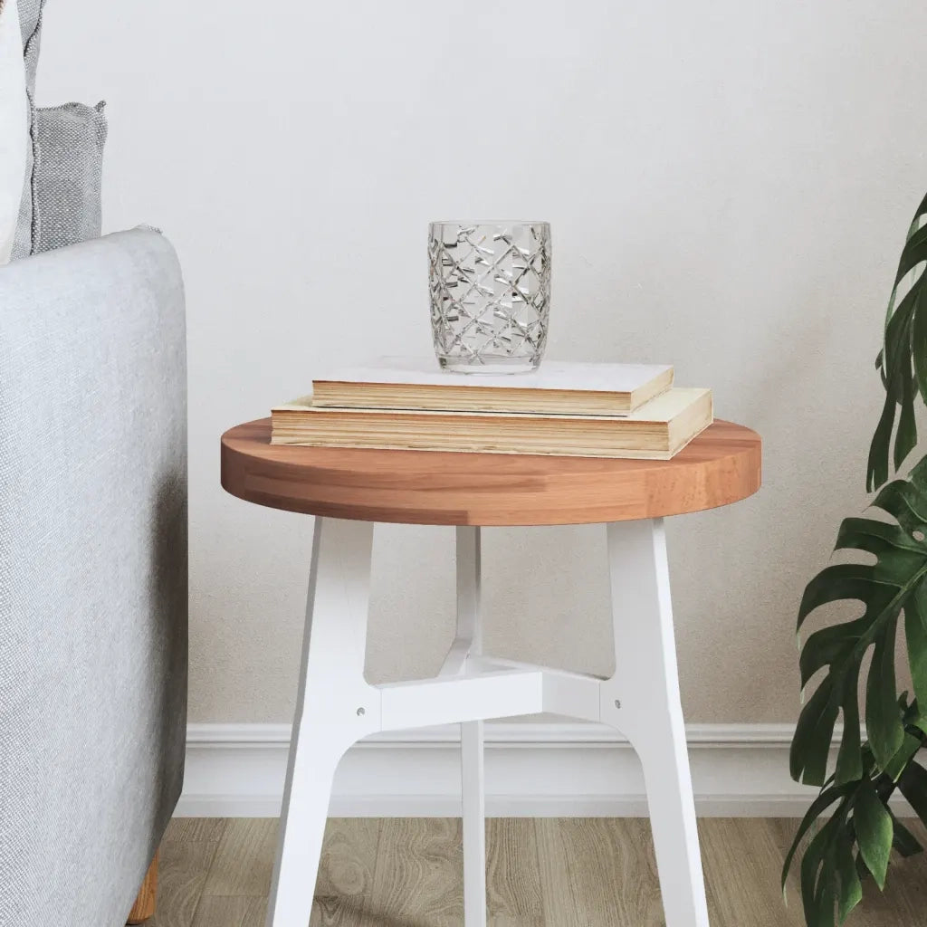 Piano per Tavolo Ã˜30x2,5 cm Rotondo in Legno Massello di Faggio