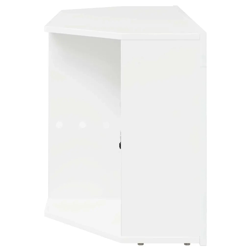 Mobile TV LED Angolare Bianco ad Alto Lucido 100 x 40 x 50 cm