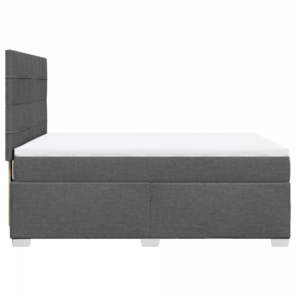 Giroletto a Molle con Materasso Grigio Scuro 140x190 cm Tessuto 3290484