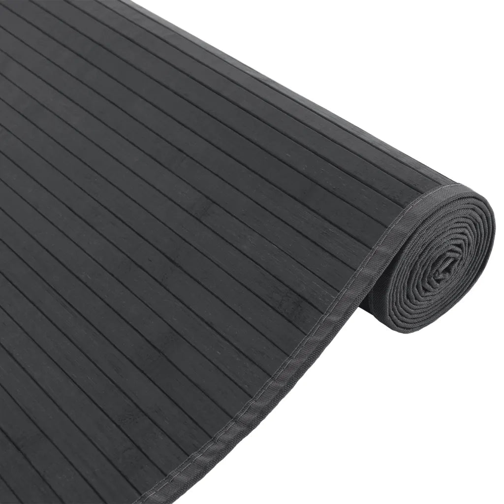 Tappeto Rettangolare Grigio 80x300 cm in Bambù 376916