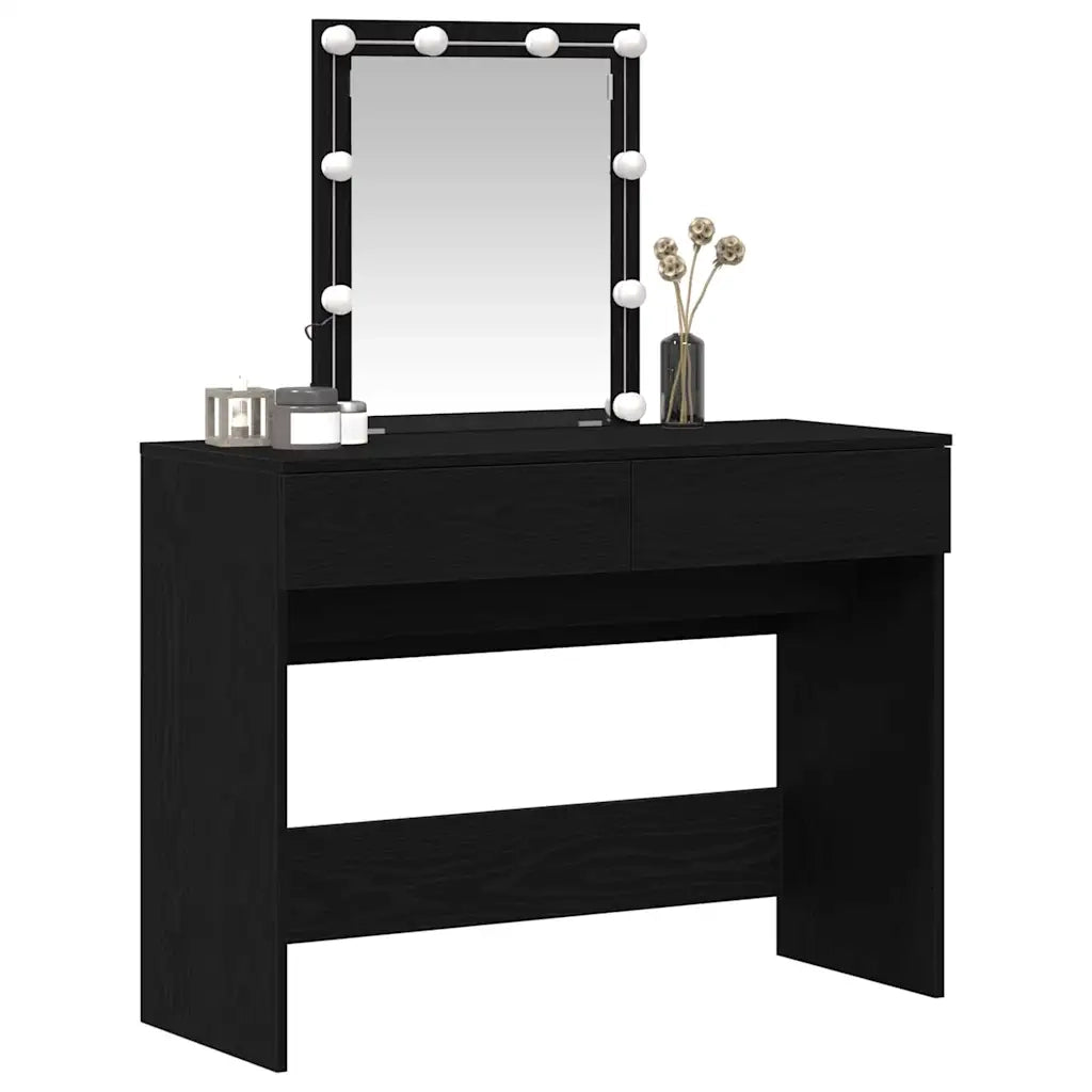 Toeletta | Tavolo da Trucco con cassetto Rovere Nero 100 x 40 x 130 cm
