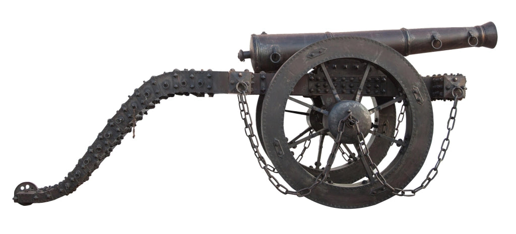 Biscottini RIPRODUZIONE DI CANNONE D'EPOCA IN METALLO dimensioni larghezza profondità