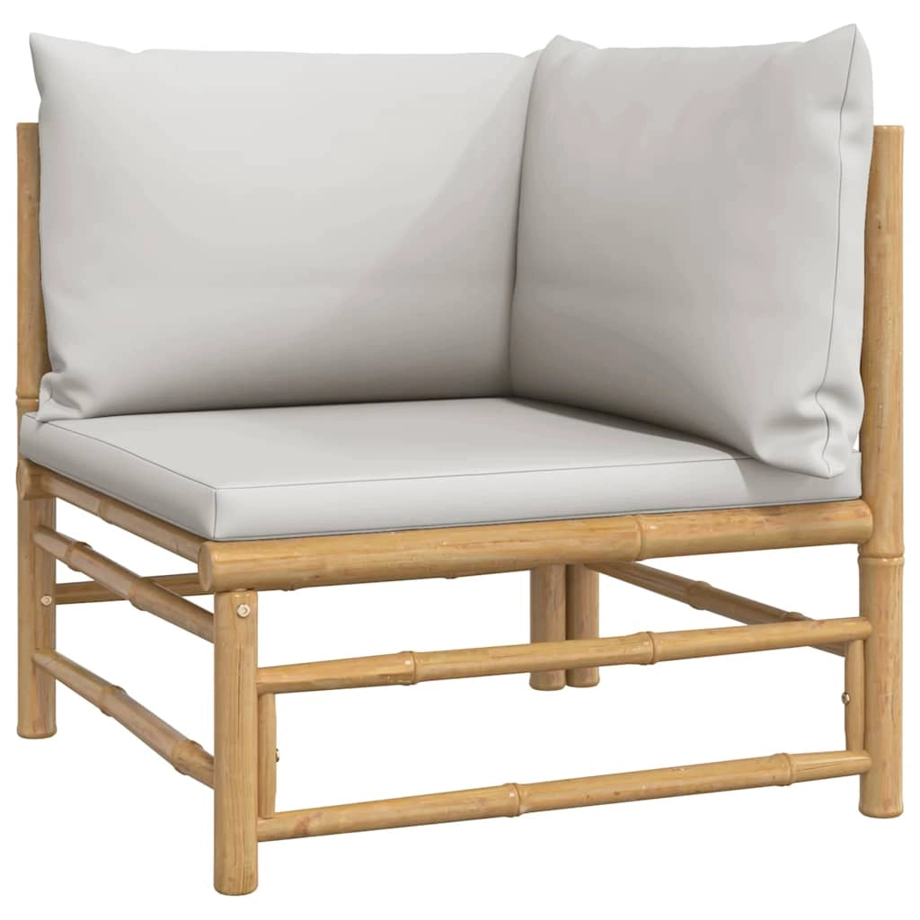 Divano Angolare da Giardino con Cuscini Grigio Chiaro BambÃ¹cod mxl 70667