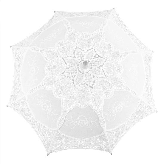 Paraplu per Matrimonio - Manico a Manna di Eucalipto - Struttura in Legno Sostenibile - Finitura Elegante - Parapluie per Matrimonio