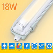 LED strip acqua resistente per tubi T8 LED, certificato IP65, 120 cm, 1 x 18W, bianco neutro