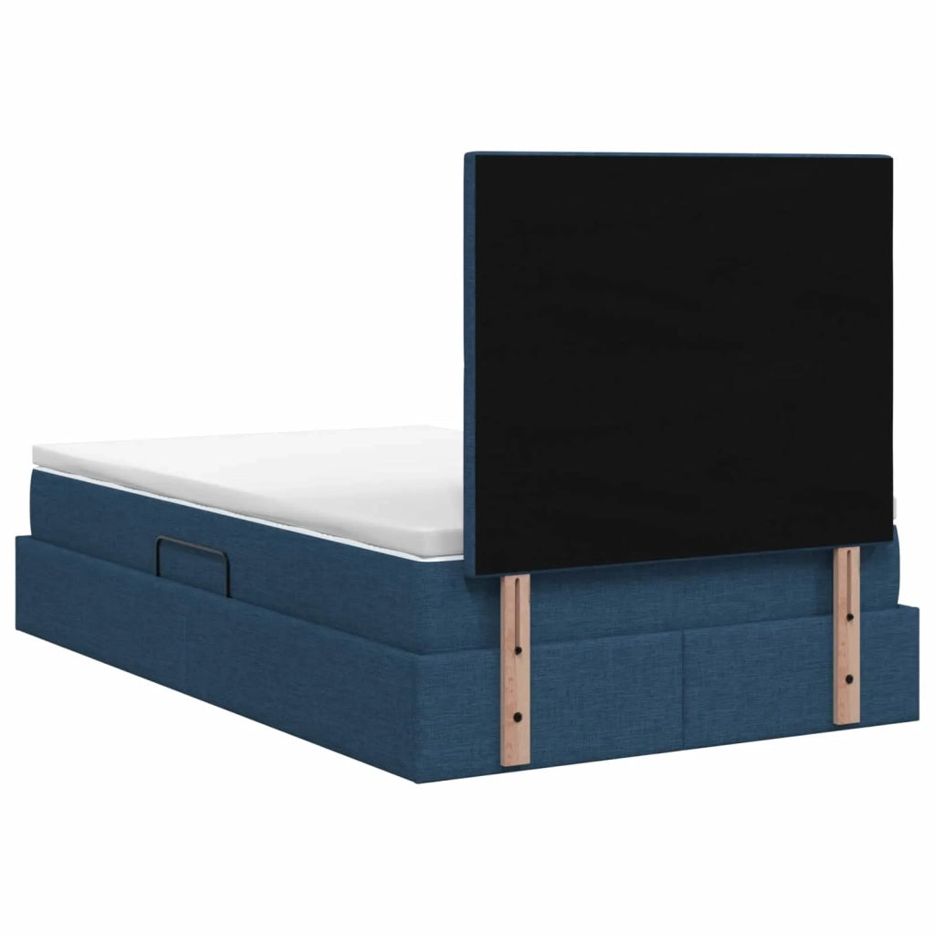 Letto con contenitore LED e materasso Blu 120 x 200 cm Tessuto 3459941