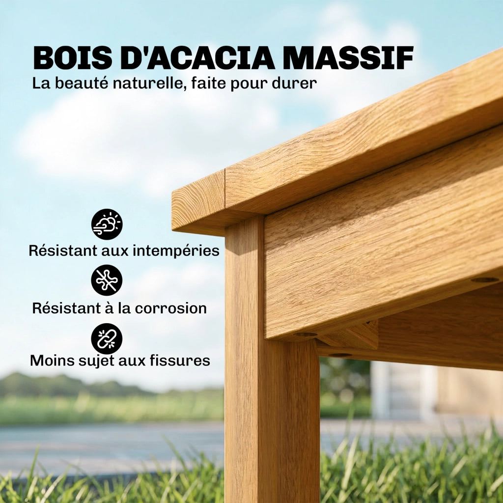 Tavolino da Giardino Quadrato in Legno Acacia Massello ¨C Xylo ¨C 48x48x46cm Naturale