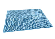 Tappeto Bagno Doccia Antiscivolo In Ciniglia Super Assorbente Modello Dots - Parure 3 Pezzi - Cielo