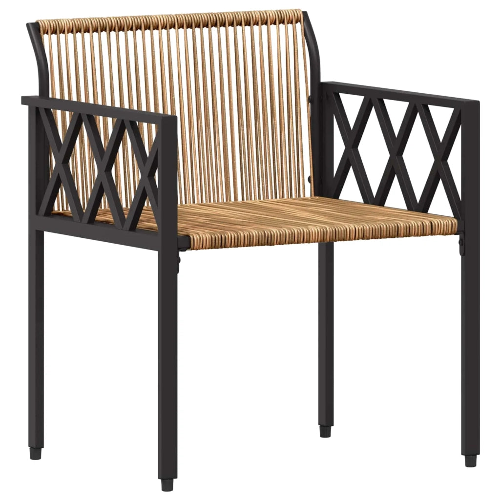 Set Mobili da Esterno 3 pcs Marrone e Bianco Crema polyrattan 42025349