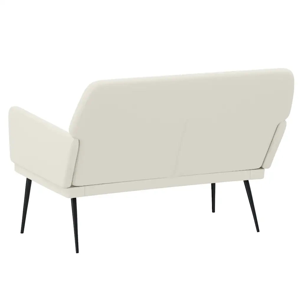 vidaXL Panca Crema 108x79x79 cm in Velluto