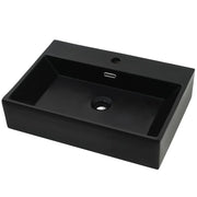 Lavabo in ceramica con foro per rubinetto 76 x 42,5 cm nero 02_0002547