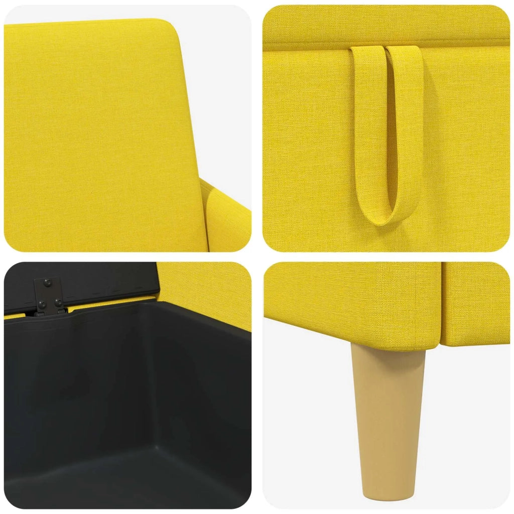 Divano con Storage Giallo Chiaro 172 x 78 x 87 cm Poliestere 42036957