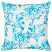 Cuscino in cotone bianco e blu con motivo corallo marino 45 x 45 cm accessorio camera da letto salotto
