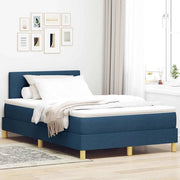 Letto a Sorgente LED con materasso Blu 120 x 190 cm Tessuto