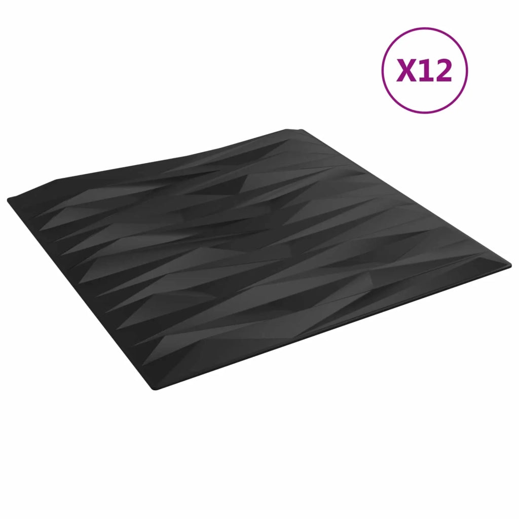 Pannelli da parete 12 pcs Pietra Nera 50 x 50 cm Schiuma XPS