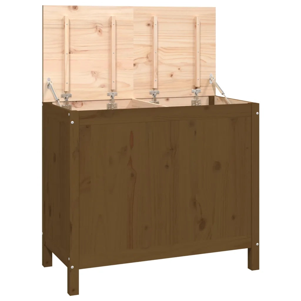 Contenitore per Bucato Ambra 88,5x44x76 cm Legno Massello Pino 823582