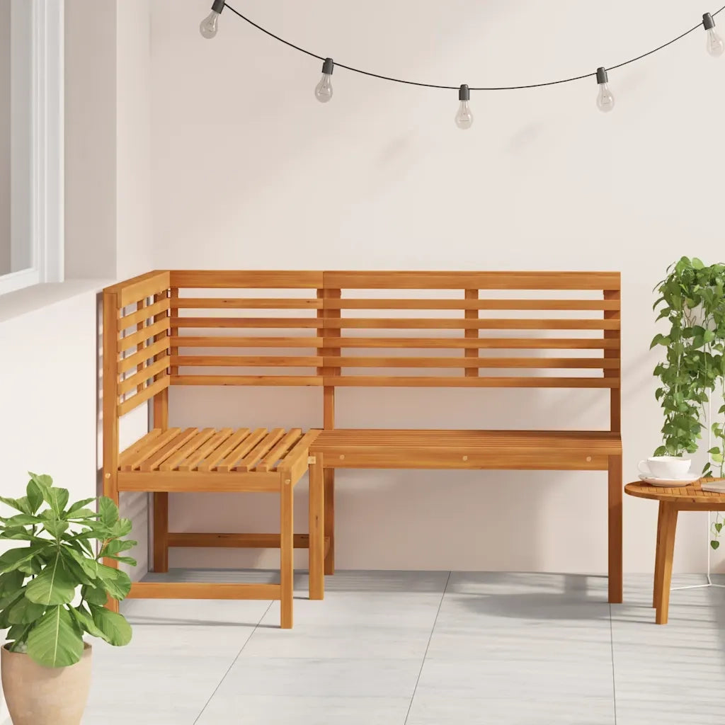Panca da Giardino ad Angolo 140 cm Legno Massello Acacia 312422