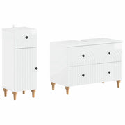Set di Armadi da Bagno da 2 Pezzi ALKMAAR Bianco Lucido 3417670