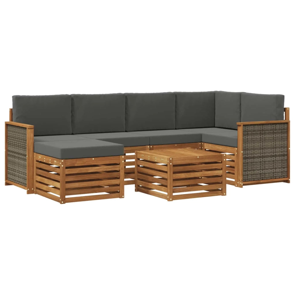 Set divano sezionale con cuscino 6 pcs Naturale e Antracite 3384588