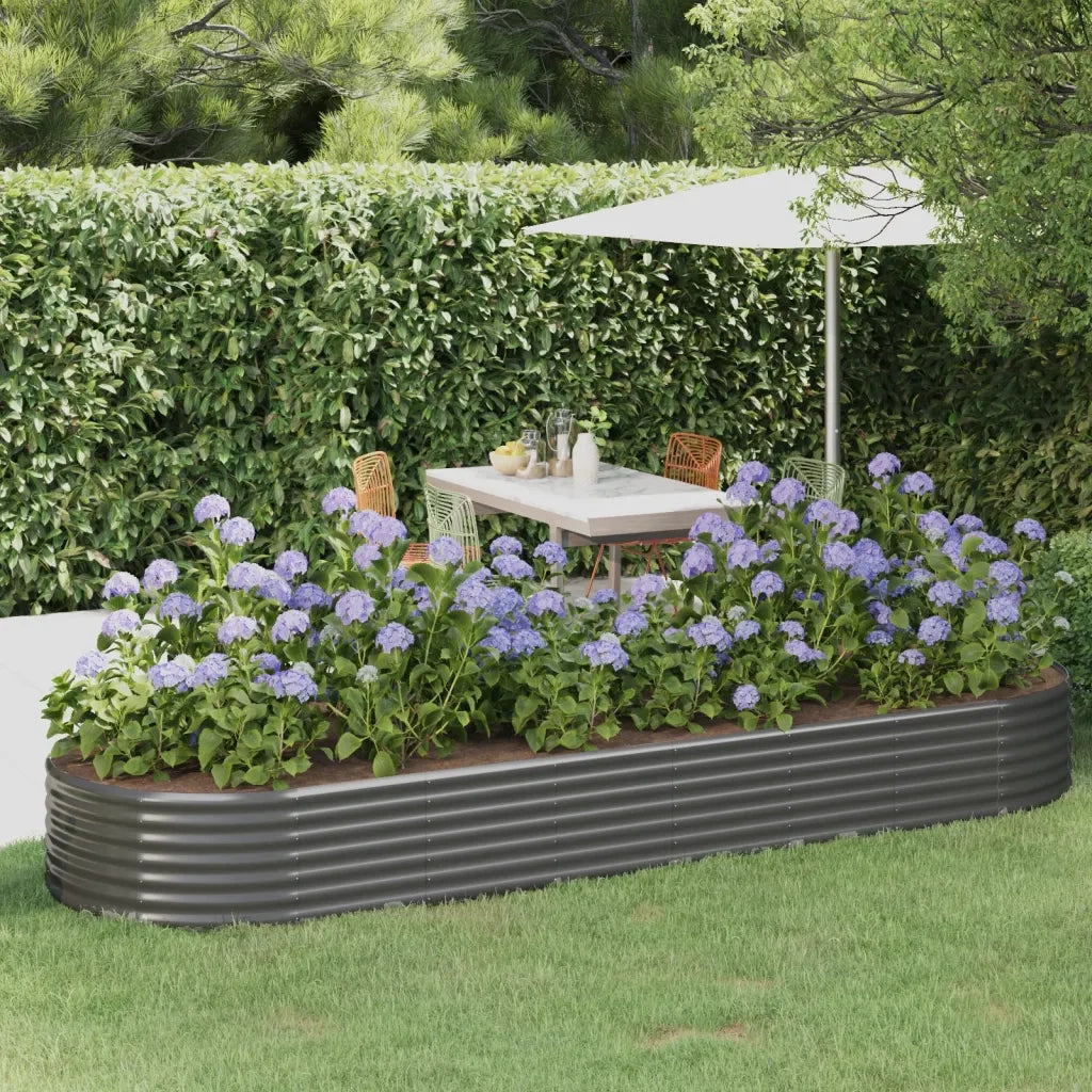 Letto Giardino Acciaio Zincato 322x100x36cm Grigio 318999