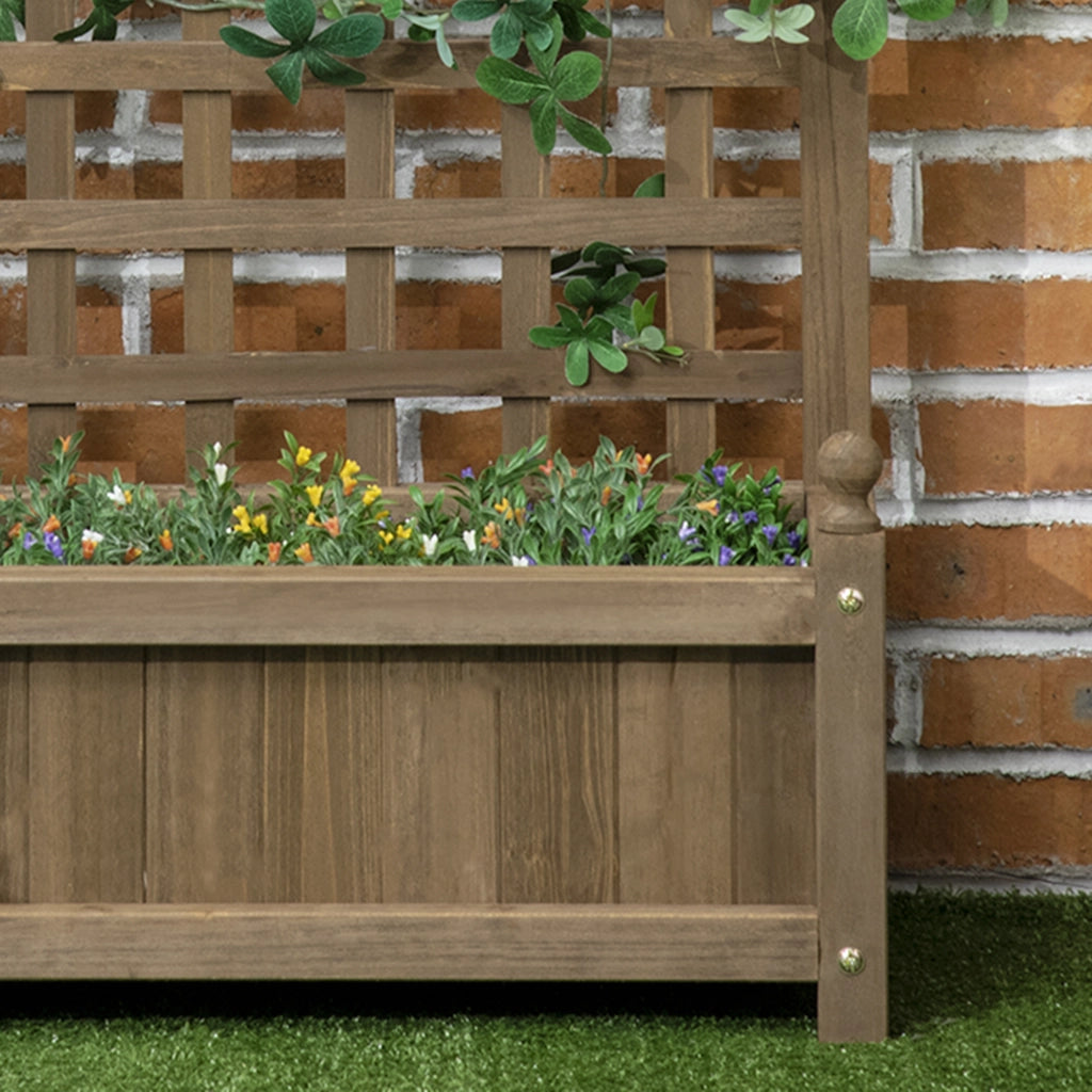 Fioriera con traliccio in legno massello ¨C Xylo ¨C 64x28x75 cm con inserto irrigazione