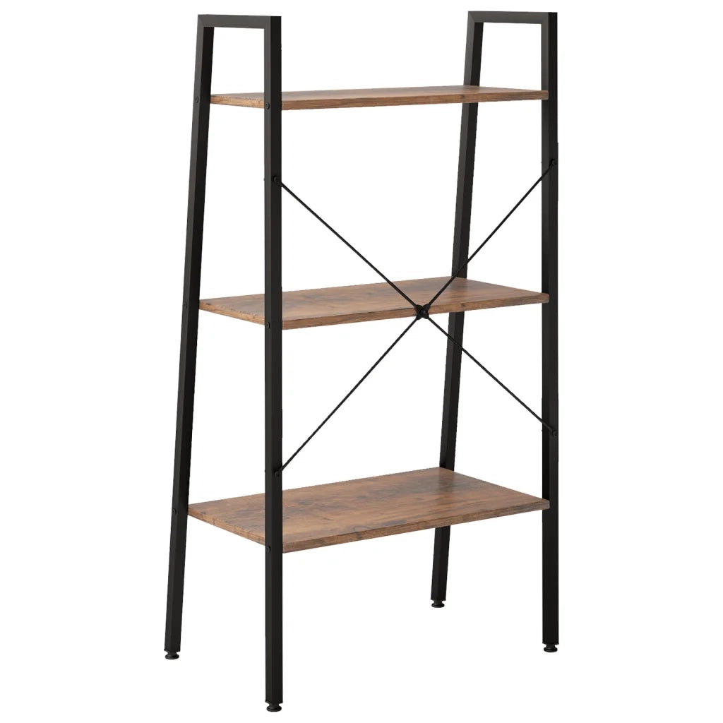 Scaffale Autoportante 3 Ripiani Marrone Scuro Nero 56x35x108 cm 336362