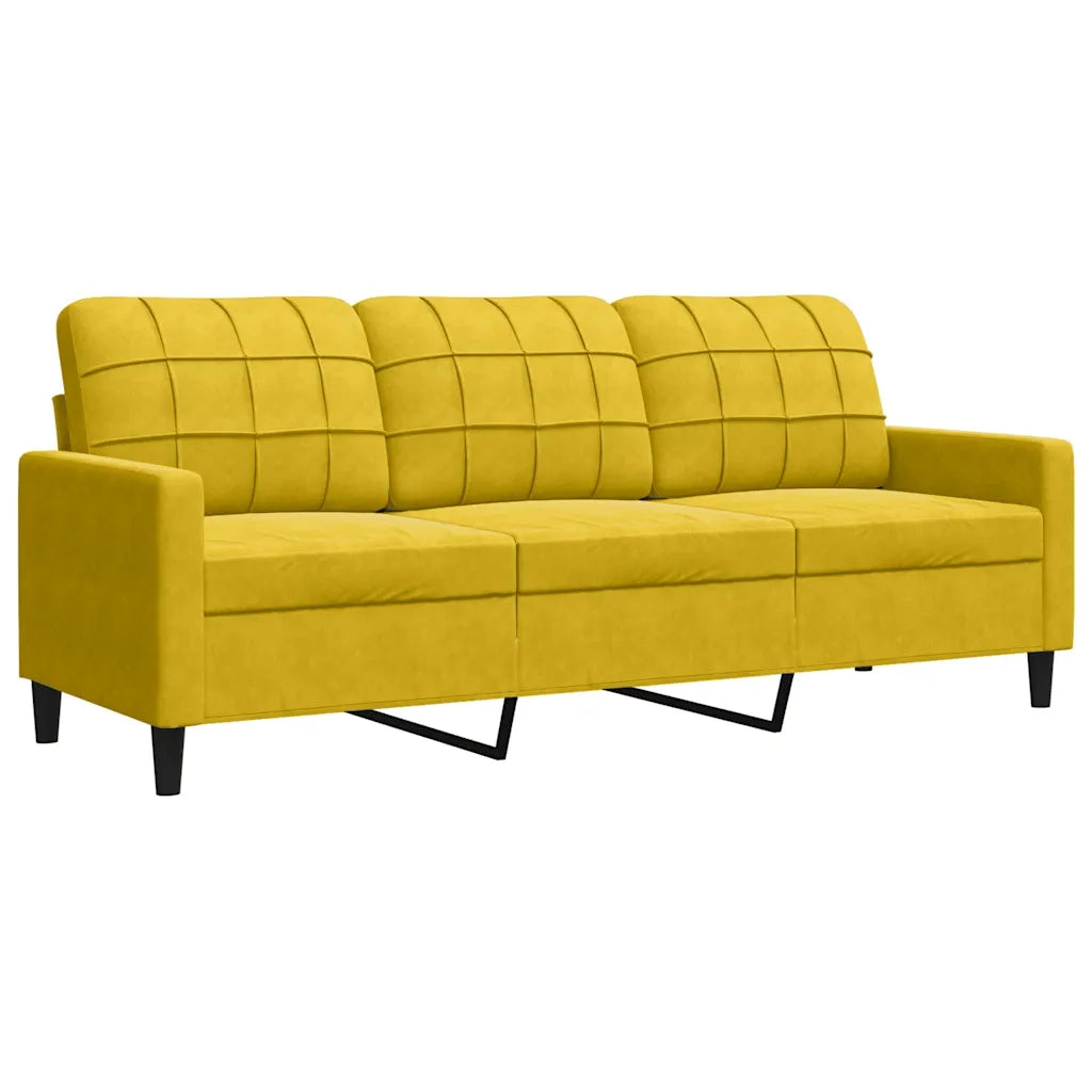 vidaXL Set di Divani 3 pz con Cuscini giallo in Velluto
