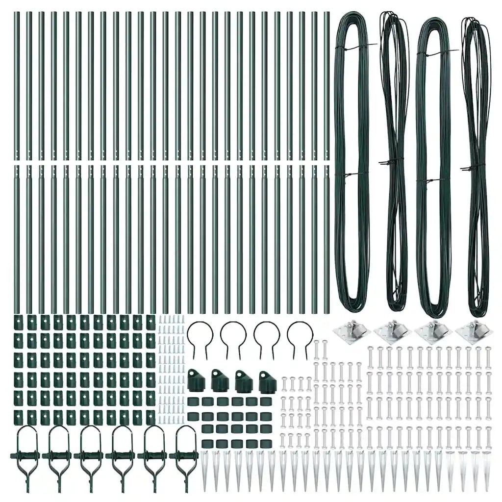 Palo della recinzione 26 pcs Grigio 3,2 x 3,2 x 140 cm