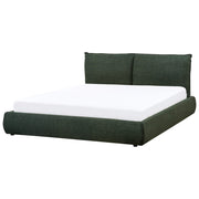 Letto matrimoniale imbottito in tessuto verde scuro 160 x 200 cm stile classico camera da letto