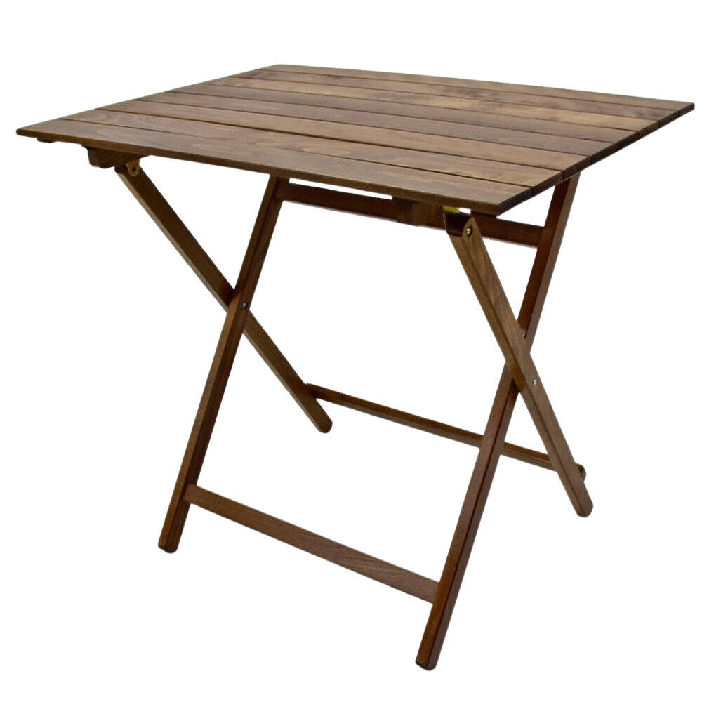 Tavolo tavolino lux pic nic in legno noce scuro cm 80 x 60 pieghevole