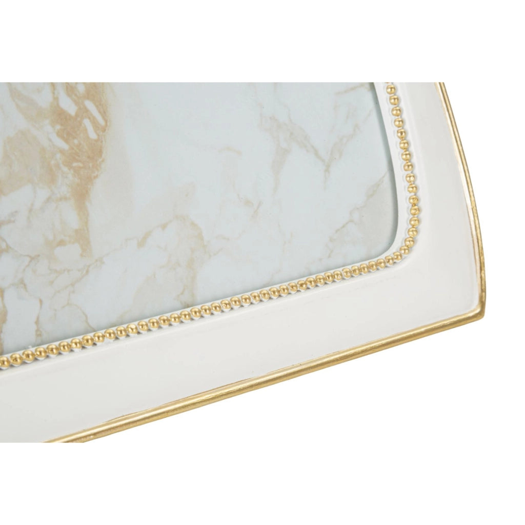 Cornice portafoto Romantica con fiocco bianco e oro